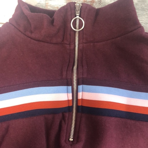 Wild Fable Crop Pullover 1/2 Zipper Sweatshirt Medium - Picture 4 of 10